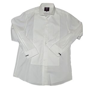 Charles Tyrwhitt Bib Front Tuxedo Shirt - White Large Slim Fit